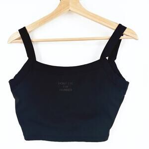 Dont Eat The Homies Womens Cami Crop Tank Top Size XL Sports Bra Logo Padded